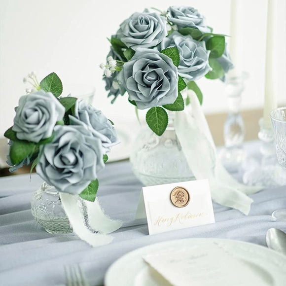 16 Count | Dusty Blue Avalanche ROSES Wedding Bouquet Flowers Floral DECOR ~ NEW - Picture 3 of 3